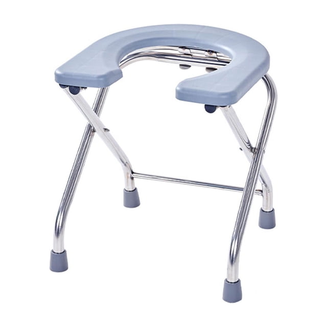 TISHITA Bathroom Toilet Seat Commode Stool Strong Load Capacity Comfortable Non-Slip Pad Gray 38cm High