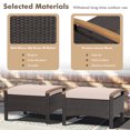 thumbnail image 4 of Gymax 2PCS Patio Ottomans Wooden Handles Rattan Knitting Foot Pedal Beige, 4 of 9