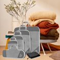 thumbnail image 4 of 1Set Compression Packing Cubes, Lightweight Packing Organizers for Accessing Items Easily Grey 6Pcs, 4 of 8