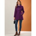 thumbnail image 2 of INSPIRE CHIC Manteau d'Hiver pour Femme à Col Rabattu, Boutonnage Simple, avec Poches, 2 of 6