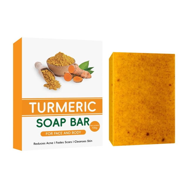 EKIDAZB 1 x Lemon Turmeric Kojic Acid Soap Bar, Turmeric Face and Body Soap 100g B1V9