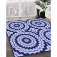 thumbnail image 3 of Ahgly Company Tapis d'Intérieur Lavable en Machine Carré Bleu Saphir Transitionnel, 8 Pieds Carré, 3 of 7