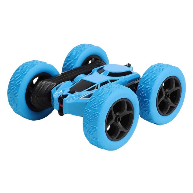 SIYTUAU Childrens Rechargeable Stunt Car With Double Sided 360 Rotating Tumbling Twisting Led Lights Blue Color Plastic Construction Remote Control Play Vehicle Blue