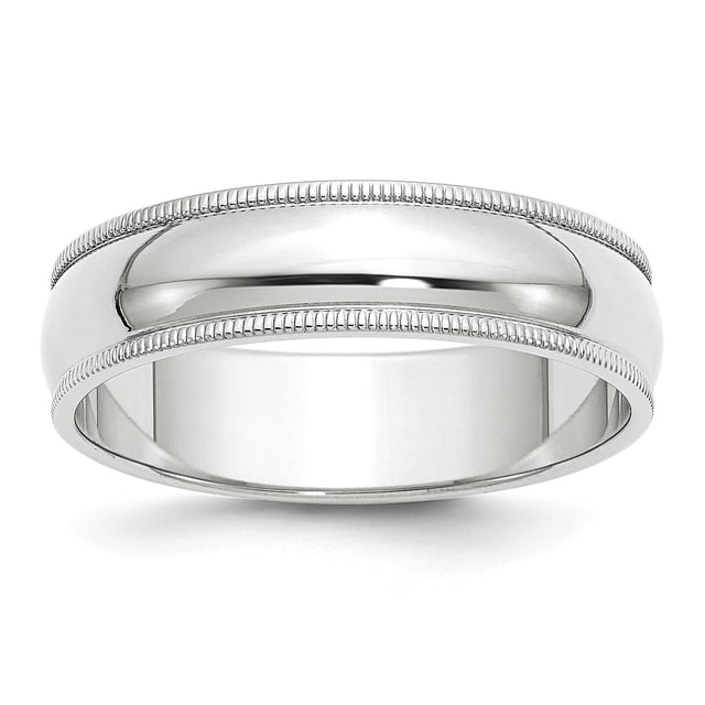 Bague Demi-Ronde à Grain de Mil 10KW 6 mm Taille 11 Taille 11