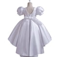 thumbnail image 4 of HXWCHs Robe Tricotée Élégante en Satin Dos Nu Robe de Concours pour Filles Performance sur Scène et Blanc 7-8 Ans, 4 of 5