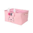 thumbnail image 2 of Rectangular Fabric Storage Bin Box Laundry Basket with Bunny Prints for Nursery Storage, Storage Hamper, Gift Baskets Fabric Storage Cube Storage Bin Toys Organiser Home Fabric Basket-Pink, 2 of 6