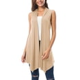 thumbnail image 1 of Sleeveless Cardigan Women Summer Lightweight Open Front Soft Draped Long Duster Vest Asymmetric Hem, 1 of 4