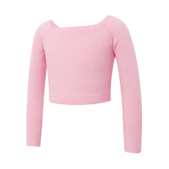 FhsagQ Tops Girls Shirts Size 8-10 Toddler Kids Girl's Long Sleeve Tops PulBallet Sweater Soft Warm up Active Sweater Girls Christmas Shirts Size 14-16 Sports Girls Shirts 4T 7-8 Years