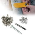 thumbnail image 3 of Outil de Perforation d'Illets + Perforation de Trous + 100 Ensembles d'Outils en Cuir à Illets Argentés, 3 of 7