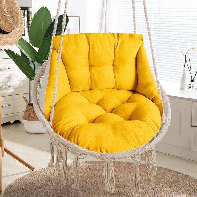 Thickened Oversized Hanging Chair Cushion with Non-Slip Back, Waterproof Outdoor Swing Seat Pad, Replacement Cushion for Patio Furniture, Egg Chair, Porch Rocker and Garden Hammock Accessories