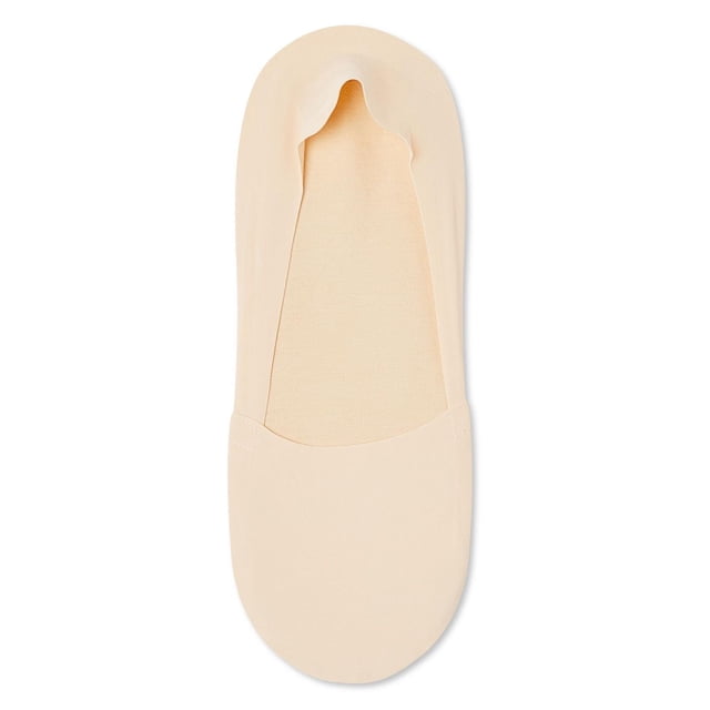 George Women's Liner Socks 3-Pack showing a beige liner sock with a low-cut design made from a soft, stretchy blend of nylon, spandex, and cotton, ideal for casual wear with flats, loafers, and slip-ons.