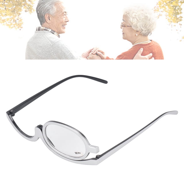 Lunettes de Lecture Maquillage pour Femmes Grossissantes Cosmétiques, Lentille Relevable, Rotation à 180 Degrés, Douces pour la Peau, Design Professionnel, Tige pour les Yeux Renforcée