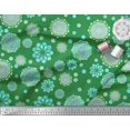 thumbnail image 3 of Soimoi Green polyester Crepe Fabric Artistic Flower & Geometric Decor Fabric Printed Yard 52 Inch Wide, 3 of 5