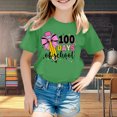 thumbnail image 2 of FAOWME T-Shirt Mode Enfant Col Rond Décontracté Imprimé Cœur Manches Courtes Vert 10-11 Ans, 2 of 4