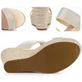thumbnail image 3 of BLISSFUL STEP Sandales Compensées Espadrilles Beige à Plateforme avec Strass pour Femmes 6 m US, 3 of 6