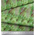 thumbnail image 2 of Soimoi Green Poly Georgette Fabric Leopard & Wild Animal Skin Printed Fabric 1 Yard 52 Inch Wide, 2 of 3