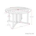 thumbnail image 2 of CorLiving Miramar Solid Hardwood Outdoor Drop Leaf Collapsible Round Dining Table with Slat Top, White, 2 of 9