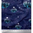thumbnail image 1 of Soimoi Poly Georgette Fabric Tree,Moon & Sacred Geometry Galaxy Print Fabric by Yard 52 Inch Wide, 1 of 3