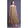 thumbnail image 4 of Bimba Chemises de Nuit en Coton Brun Clair à Imprimé Floral Marguerites et Anémones pour Femmes, Robe Sans Manches, Tenue de Nuit, Robe Maxi, Petit, 4 of 6
