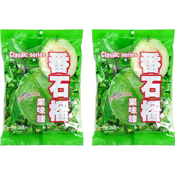 Hongyuan Chinese Guava Candy Tropical Fruit Flavor Bulk Halloween Treats, 350g x 2 Pack