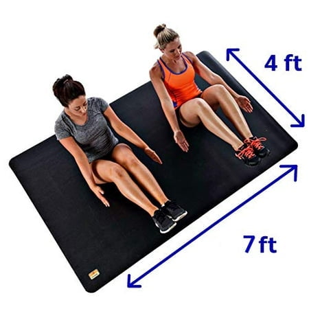 POGAMAT Premium Large Exercise Mat - 6 ft X 4 ft X 1/4"" Thick Durable Workout Mat For Home Gym Flooring - Works Great For All Cardio Yoga Mat Exercise Bike Mat - Use With Or Without Shoes