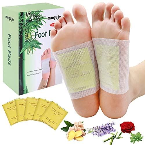 Detox Foot Pads maguja 100Pcs Deep Cleansing Foot Pads for Stress Relief | Better Sleep | Foot Care | Ginger Foot Patch with Natural Ingredients Bamboo Vinegar and Ginger Powder (Gold)