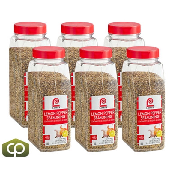 Lawry's Assaisonnement au Citron et au Poivre – Poivre Noir Piquant et Pelure d'Agrumes Relevée, Bouteille de Chef Professionnelle de 20,5 oz – en Vrac 6/caisse