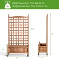 thumbnail image 2 of Costway 2PC 50in Wood Planter Box  w/Trellis Mobile Raised Bed for Climbing Plant, 2 of 10