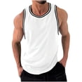 thumbnail image 1 of Timegard Mens Shirts Ribbed Crewneck Sleeveless Comfy Tee Color Block Summer Casual Fitting Tank Top, 1 of 6