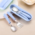 thumbnail image 4 of Uuiauoio Stainless Steel Foldable Travel Utensil Set Portable Spoon Fork and Storage Box Camping Hiking Picnic Office Lunch Compact Reusable Tableware Kit, 4 of 6