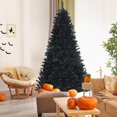 thumbnail image 4 of Gymax 7 FT Pre-lit Black Halloween Tree Artificial Hinged Christmas Tree, 4 of 10