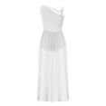 thumbnail image 4 of RUNQHUI Jupe Longue en Tulle Brillante Sans Manches pour Filles, Robe de Danse, Blanche 8, 4 of 6