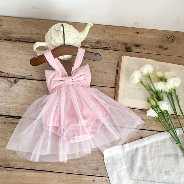 Jusqu'à 30 % de Réduction, Jupe d'Été pour Filles, Nouvelle Robe Sans Manches à Volants en Dentelle, Broderie Col Rond, Nœud Princesse en Maille, Mode Décontractée, Tenue de Fête, Matériau Respirant, Entretien Facile, Robe de Jeunesse Tendance