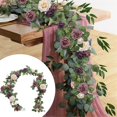 thumbnail image 2 of Guirlande Réaliste de Verdure Artificielle et de Roses pour Décoration de Table et Chaise de Mariage, Fausse Vigne Botanique avec Feuilles Réalistes pour Arrangement Rustique de Centre de Table en Arche, 2 of 8