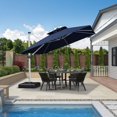 thumbnail image 2 of PURPLE LEAF Parasol de Patio Carré de Luxe 10 Pi, Grand Parasol Déporté à Mât Décentré avec Rotation à 360°, Bleu Marine, 2 of 13