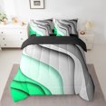 thumbnail image 2 of YST Grey Green Gradient Bed in a Bag, 7-Piece Aesthetic Wave Comforter Set, Queen, Ombre, 2 of 4