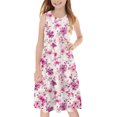 thumbnail image 4 of RXIRUCGD 2025 Vêtements d'Été pour Enfants Tout-Petits Filles Mignon Imprimé Fleuri Camisole Extensible Robe Sans Manches Robe Ligne A, 4 of 7