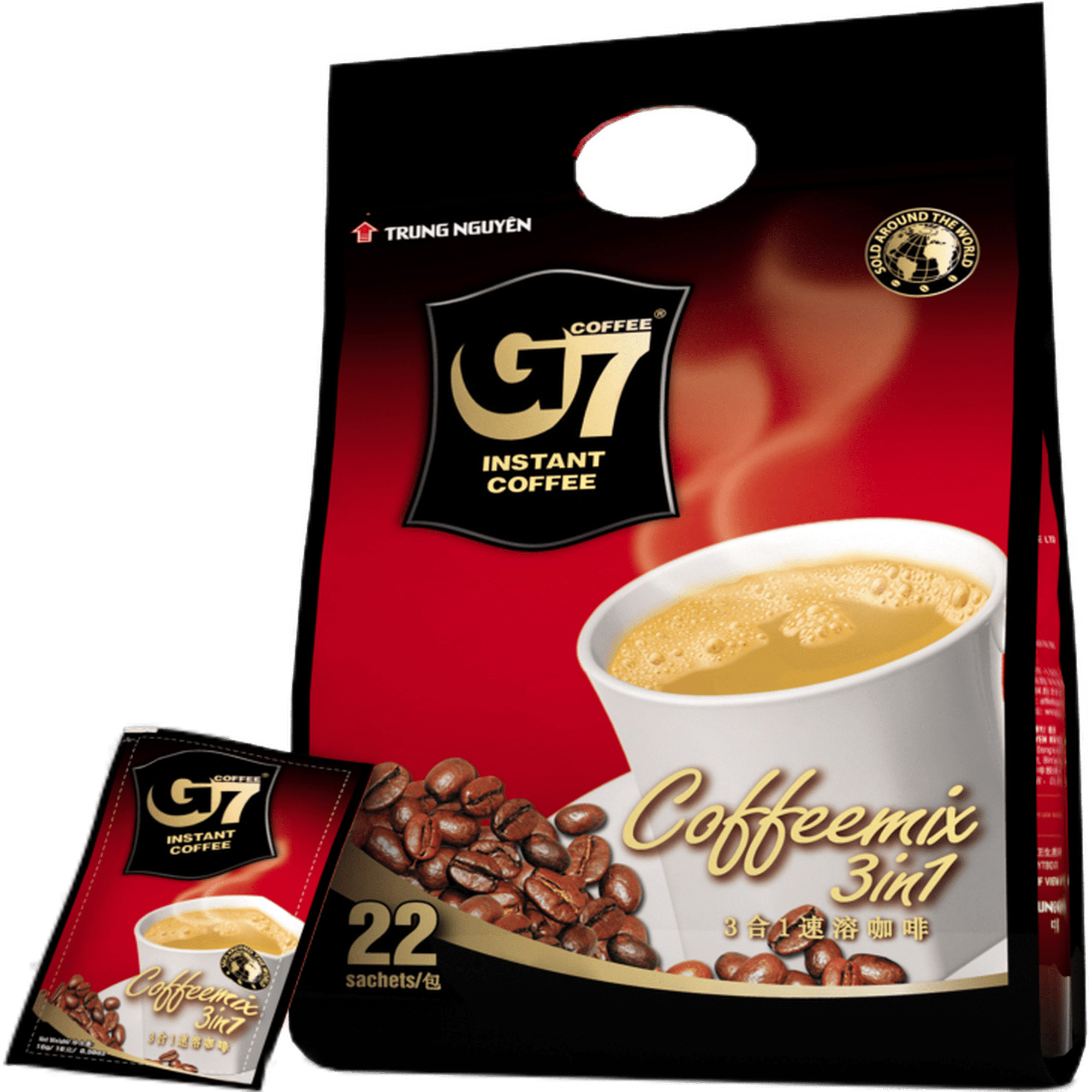 G7 3-in-1 Instant Coffee Mix, Vietnamese Coffee Style, 22-Sachets