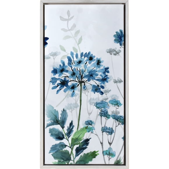 Crystal Art Gallery Danhui Nai Blue Agapanthus Floral Framed Canvas Art, 14.8" x 28.5", Modern