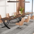 thumbnail image 5 of Tribesigns 6.5FT Conference Table for 6-8 People, 78 inch Long Rectangular Seminar Table with Strong Metal Frame, Business Furniture Boardroom Desk for Office Meeting Conference Room，Black Brown, 5 of 5