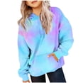 thumbnail image 1 of Zwiiyzr 2025 2-14 Ans Garçons et Filles Sweat à Capuche Oversize Manches Longues T-Shirt Imprimé Col Rond Bleu, 1 of 4