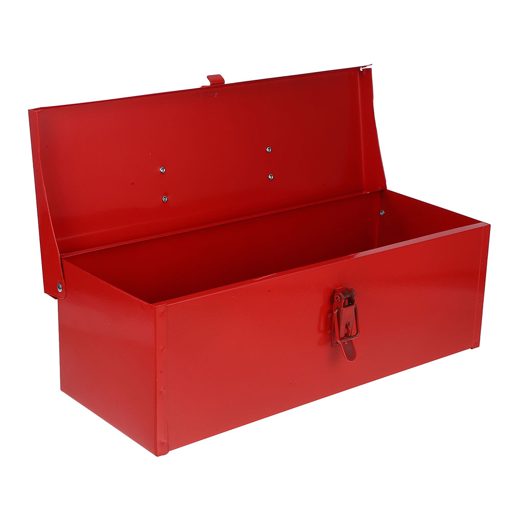 HEATSHAKING Small Red Metal Toolbox Portable Tool Chest Organizer for Garage and Home