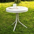 thumbnail image 3 of Afuera Living Contemporary Metal Steel Patio End Table in White, 3 of 6
