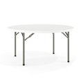 thumbnail image 1 of Table pliante en plastique blanc granite ronde de 60 po, 1 of 9