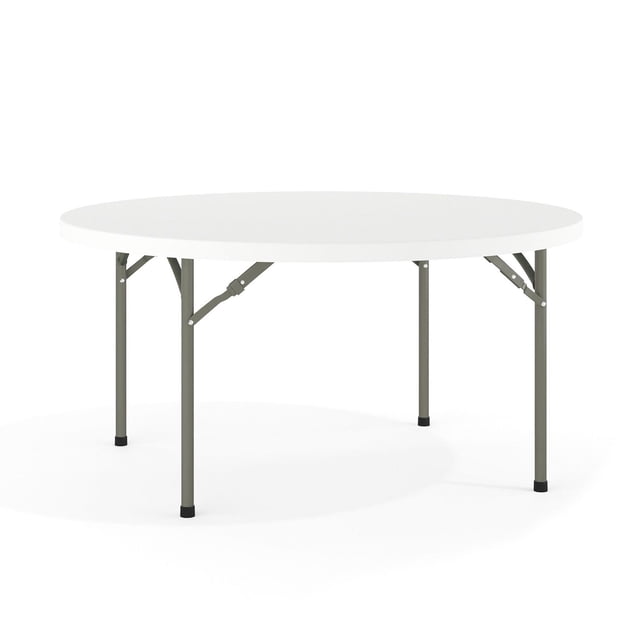 Table pliante en plastique blanc granite ronde de 60 po