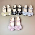 thumbnail image 1 of JDQJBZ Girls Casual Shoes Princess Rhinestones Bow Soft Sole Flats, 1 of 4