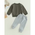 thumbnail image 4 of Honganda Toddler Boys 2Pcs Pants Sets Long Sleeve Letter Print Sweatshirt Tops and Drawstring Pants Sets, 4 of 9