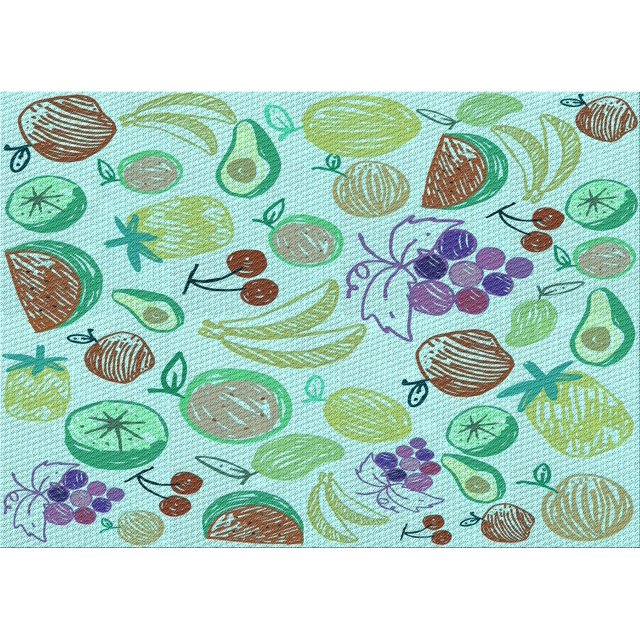 Ahgly Company Machine Washable Indoor Rectangle Transitional Green Area Rugs, 4' x 6'