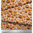 thumbnail image 2 of Soimoi Velvet Fabric Pumpkin Halloween Print Fabric by The Yard 58 Inch Wide, 2 of 3