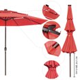 thumbnail image 4 of Yescom Parasol de Patio 11 Pi à 3 Niveaux avec Manivelle à DEL Solaires, Inclinaison, Bouton, Cour et Maison, 4 of 11